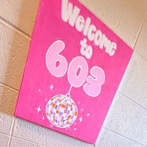 A canvas painting for dorm. Painted and hung my freshman year. For a suite 603.